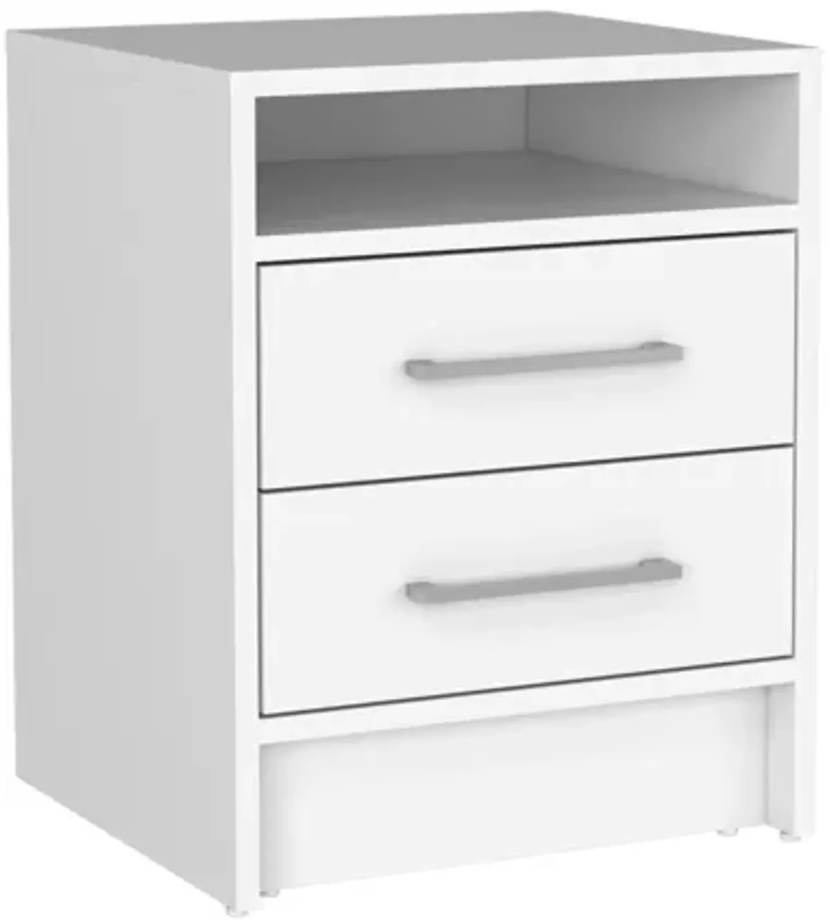 DEPOT E-SHOP Leyva Nightstand, Two Drawers, Superior Top, White