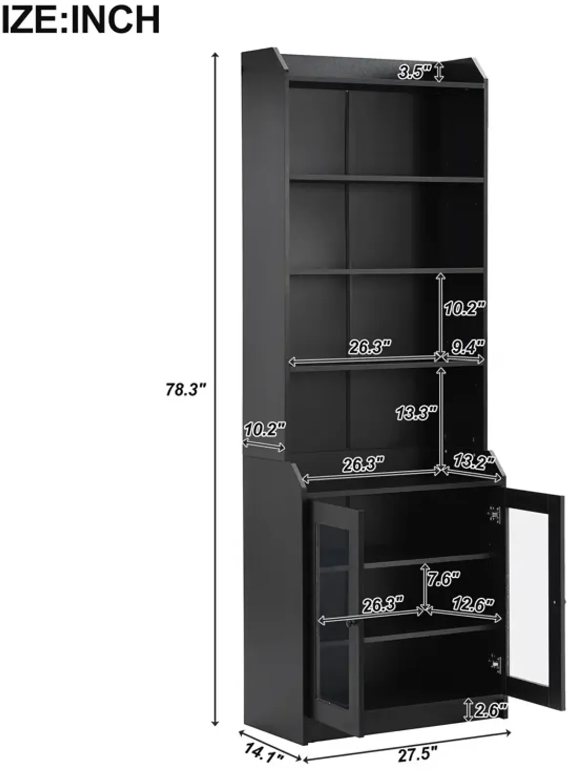 Merax Versatile Tall Cabinet Bookshelf