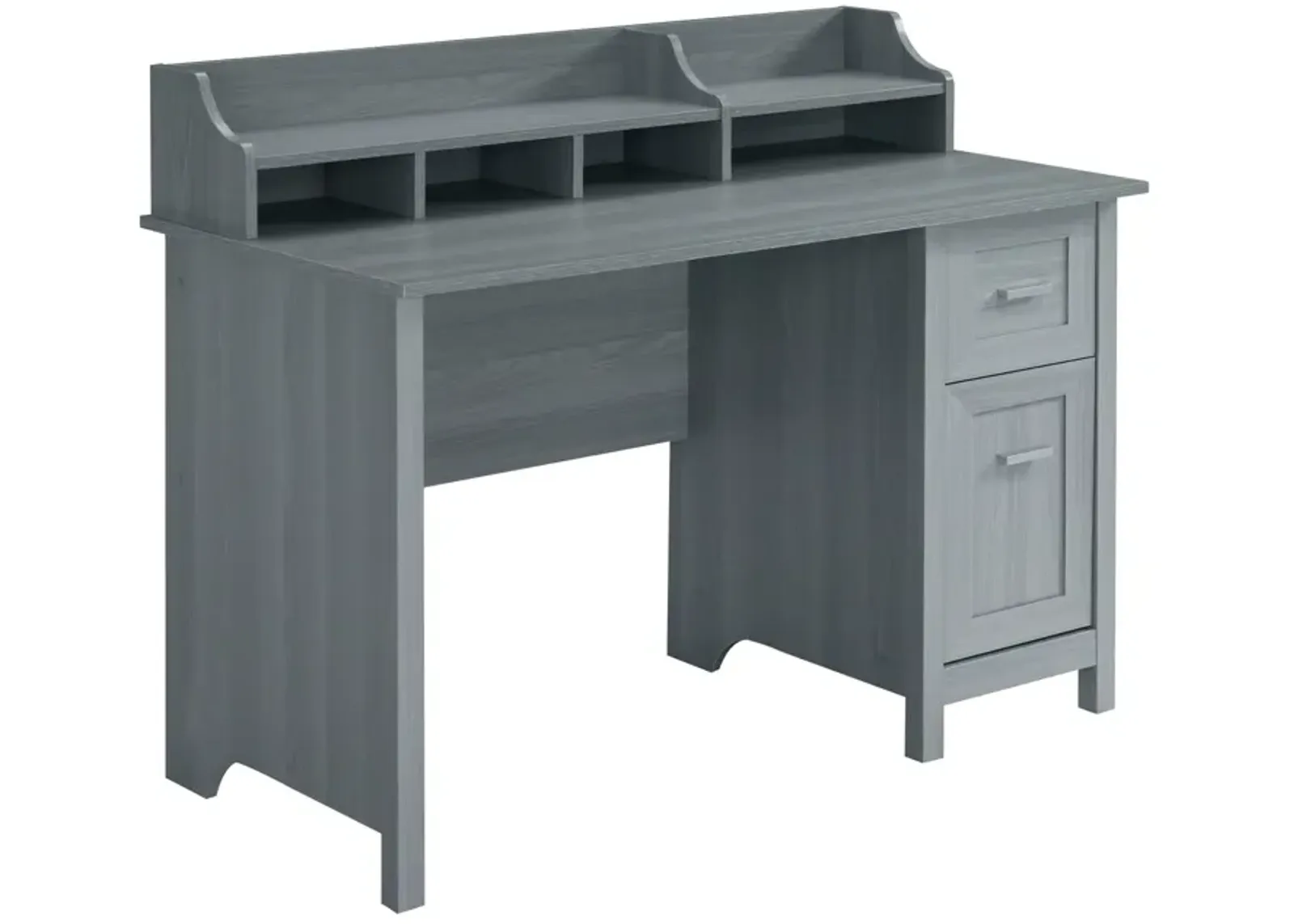 Classic Office Desk with Storage, Grey