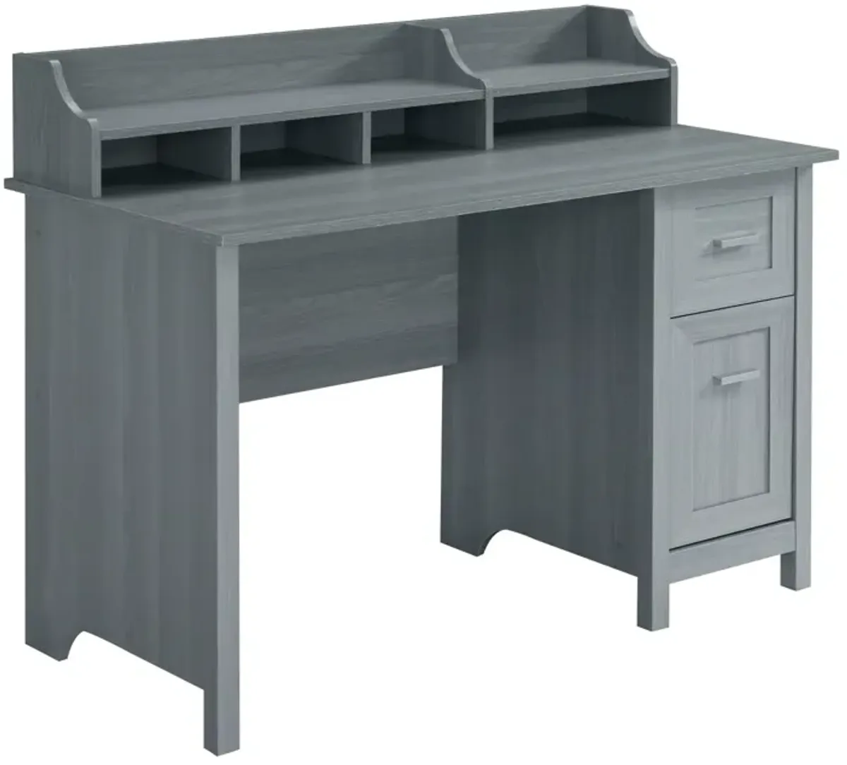 Classic Office Desk with Storage, Grey