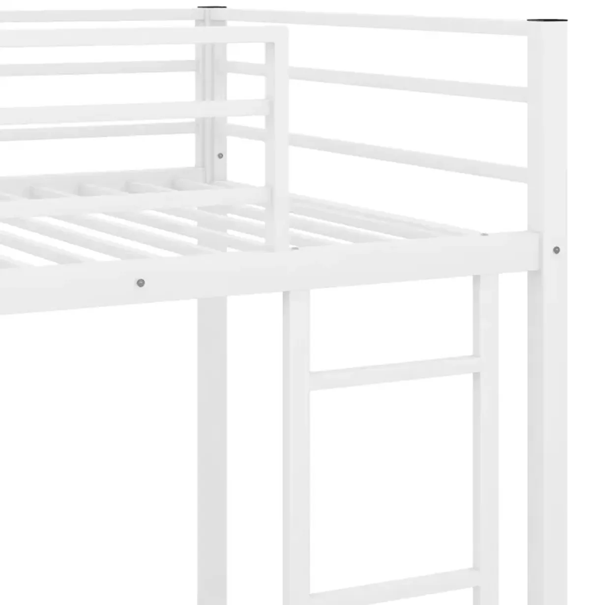 Twin Over Twin Metal Bunk Bed, Low Bunk Bed With Ladder