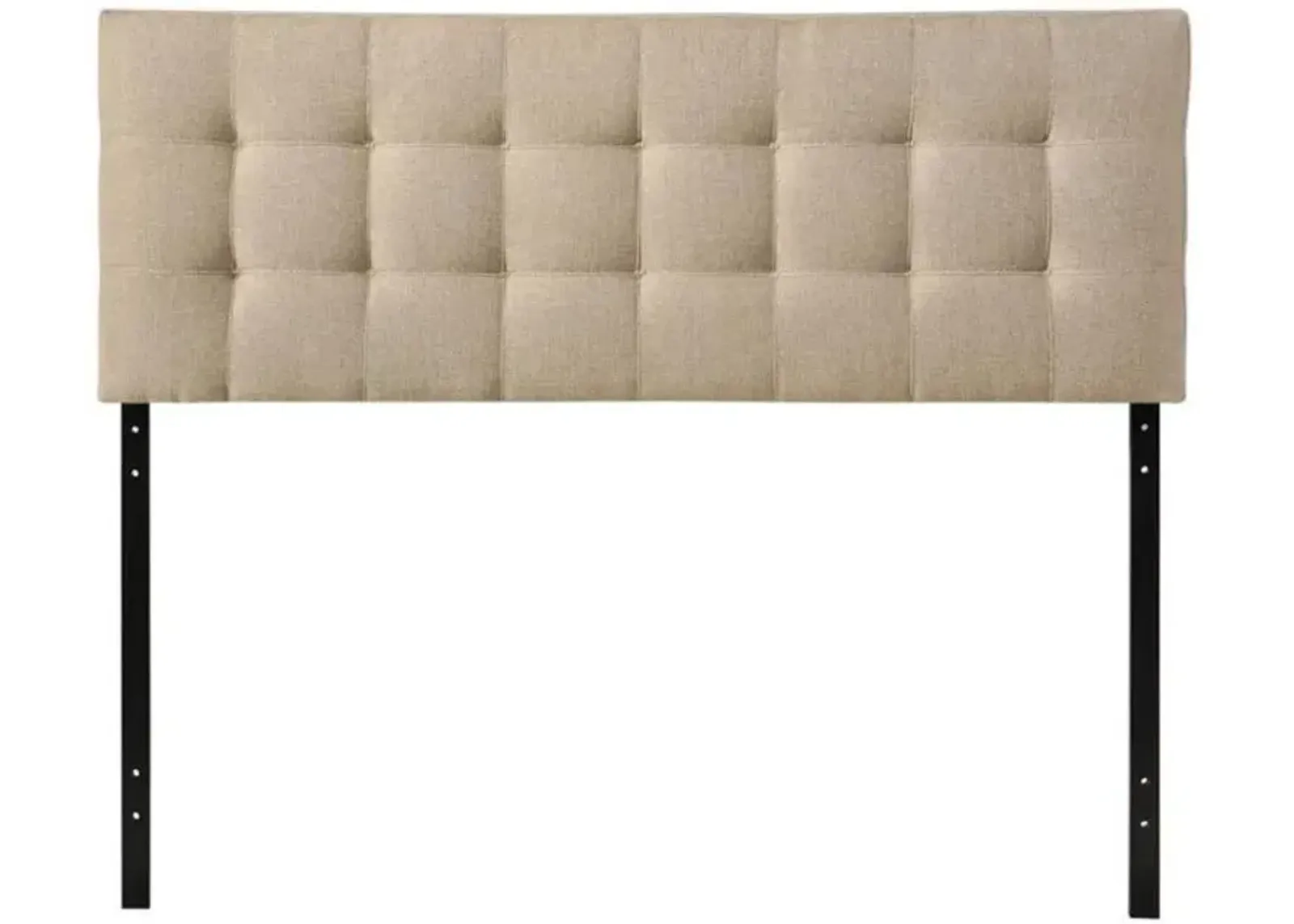 Modern Beige Tan Taupe Fabric Tufted Upholstered Headboard