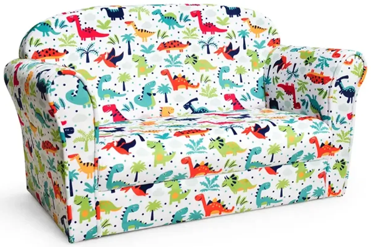 Double Kids Dinosaur Sofa Children Armrest Couch