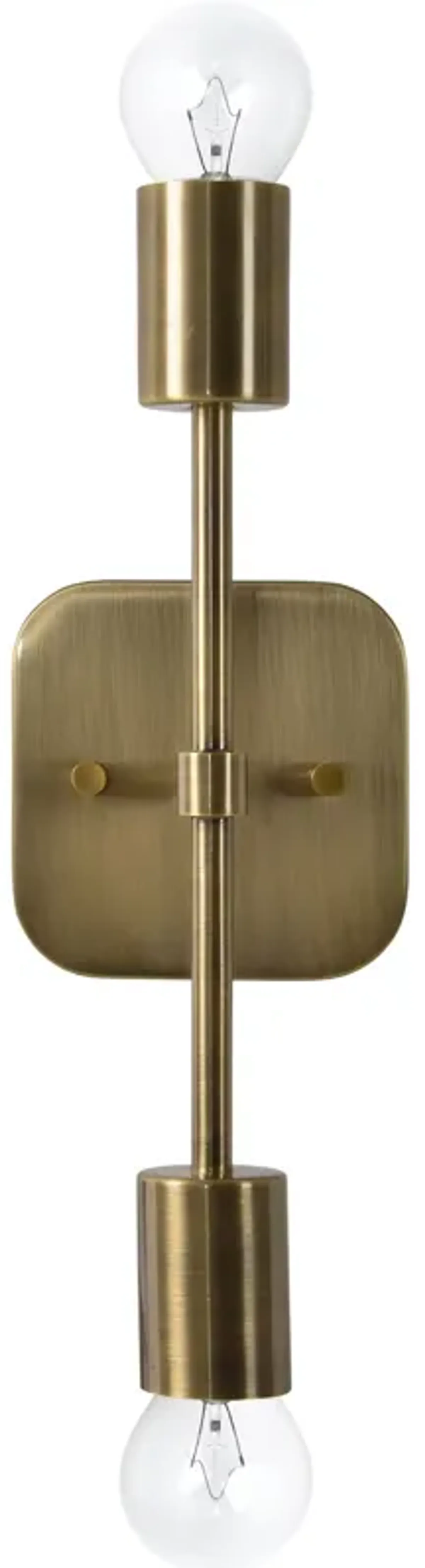 12" Antique Brass Finished 2-Light Wall Sconce
