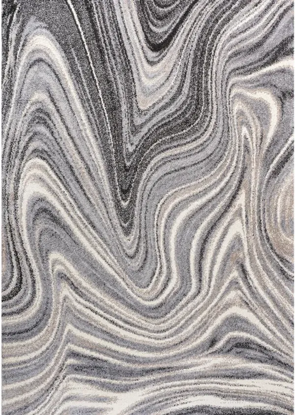 Eleni Contemporary Glam Abstract Marble Area Rug