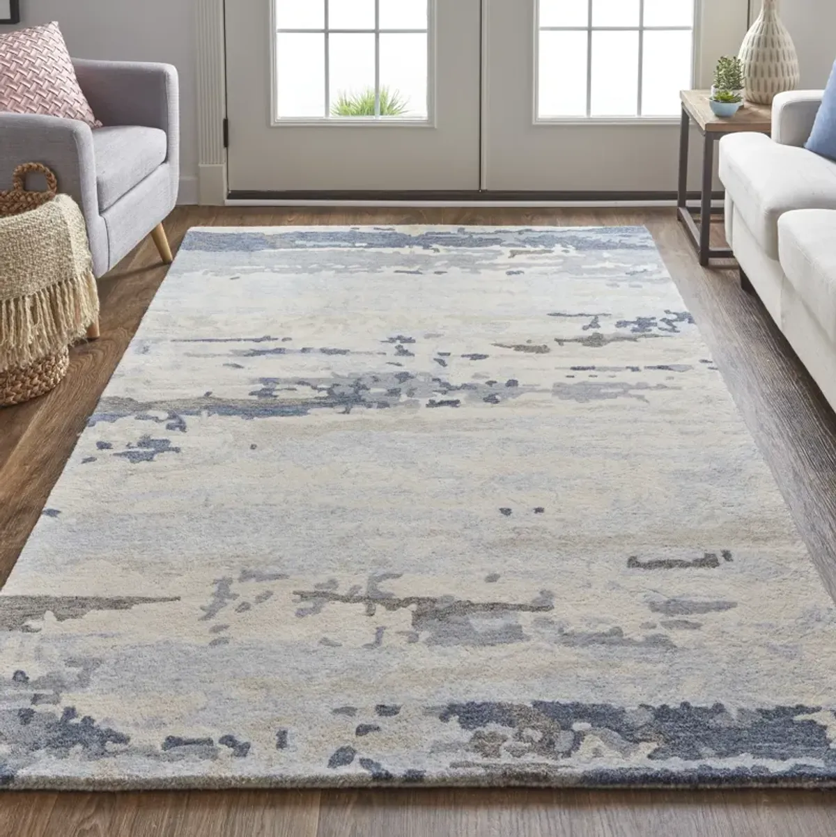 Everley 8647F Blue/Gray/Ivory 4' x 6' Rug