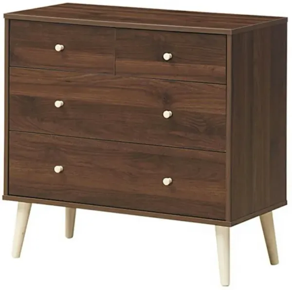 Hivvago 4-Drawer Dresser Cabinet Storage Organizer Rubber Leg with Rail