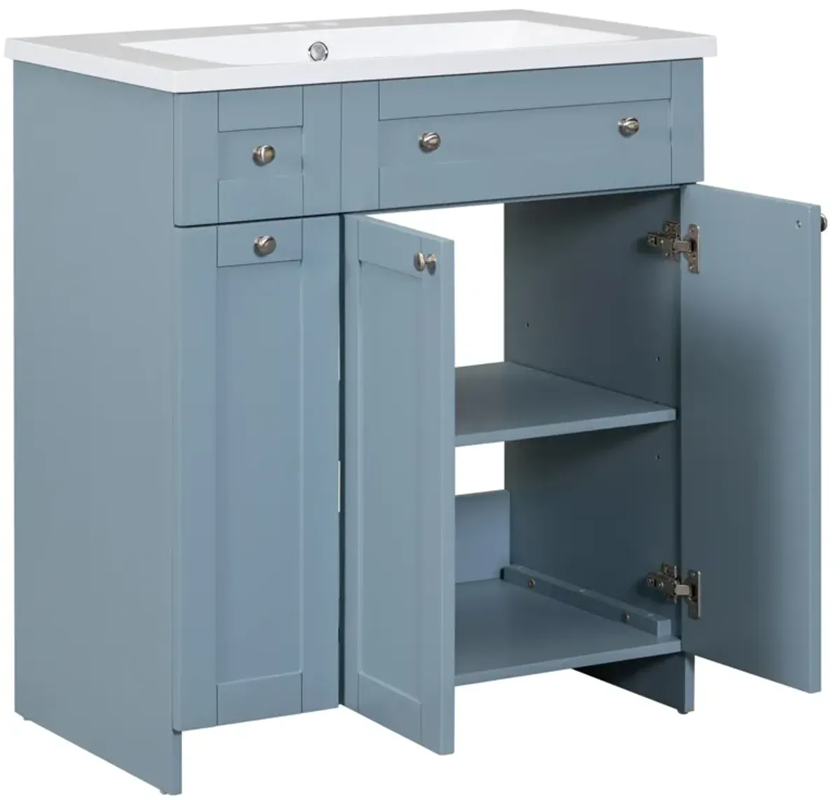 Gewnee Modern 30-Inch Bathroom Vanity Cabinet with Sink