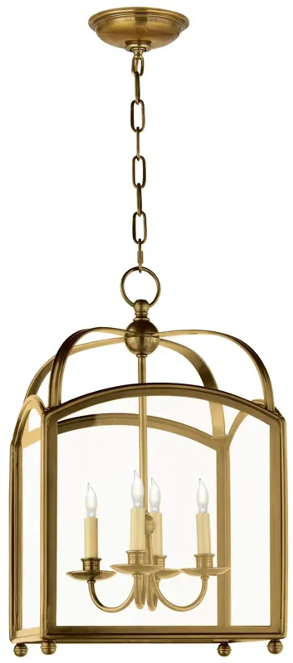 Arch Top Small Lantern in Antique-Burnished Brass