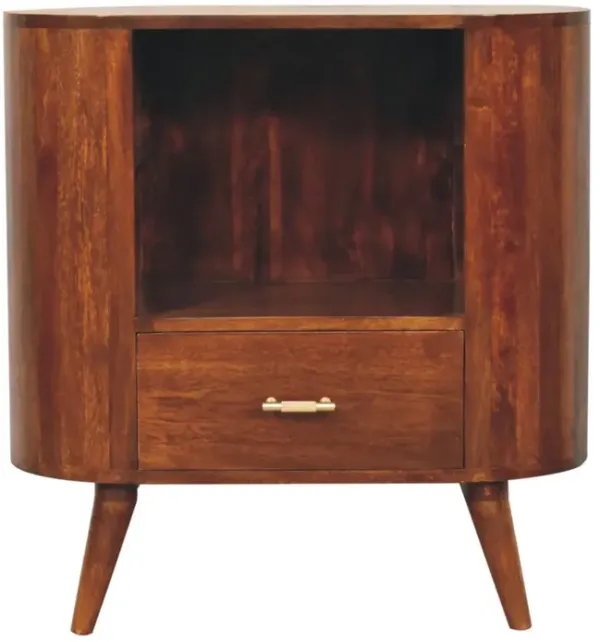 T-bar Cortez Chestnut Open Slot Cabinet