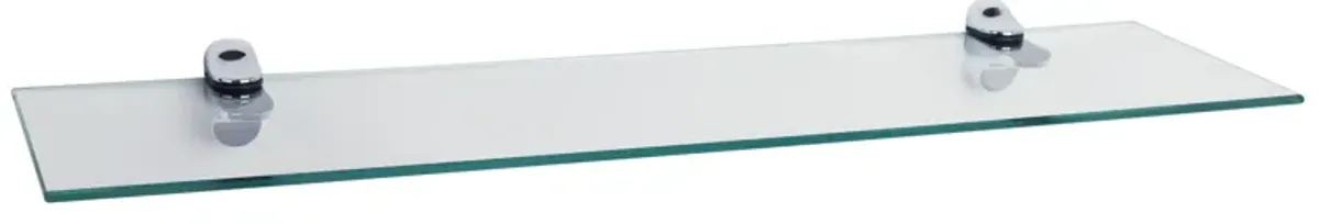 Glass Floating Shelf with Chrome Brackets 24 x 6"