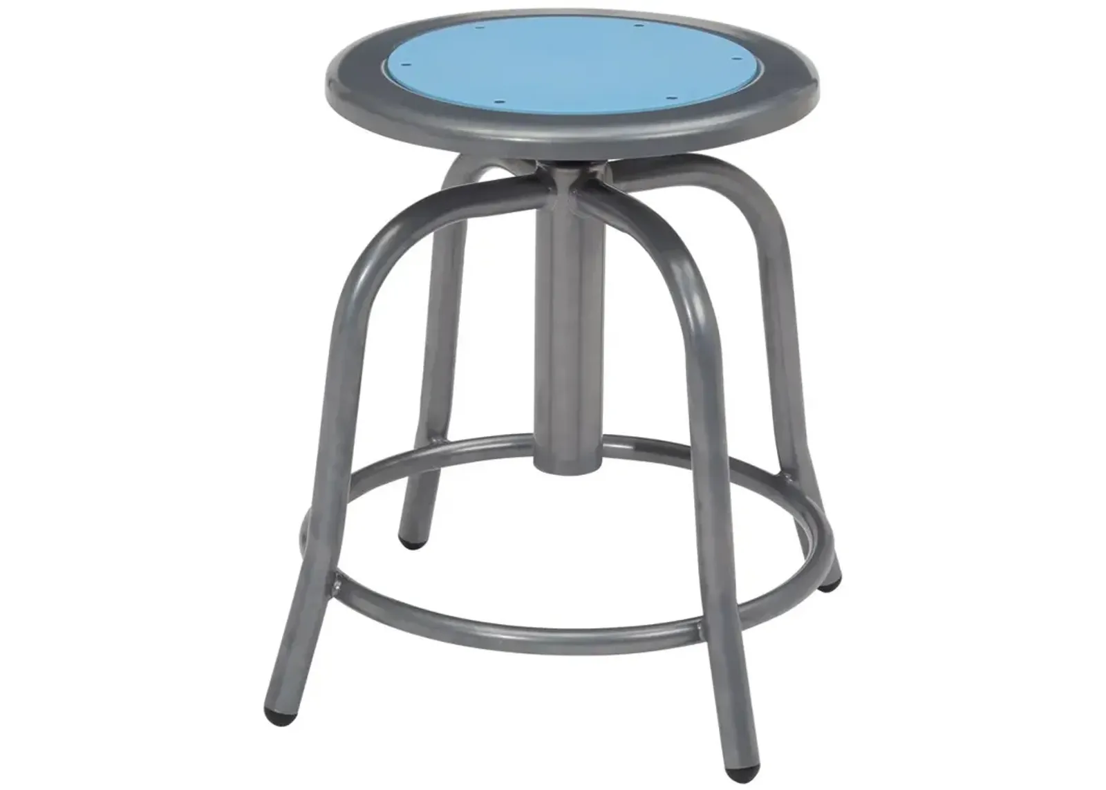 NPS® 18” - 24” Height Adjustable Swivel Stool, Blueberry Seat and Grey Frame