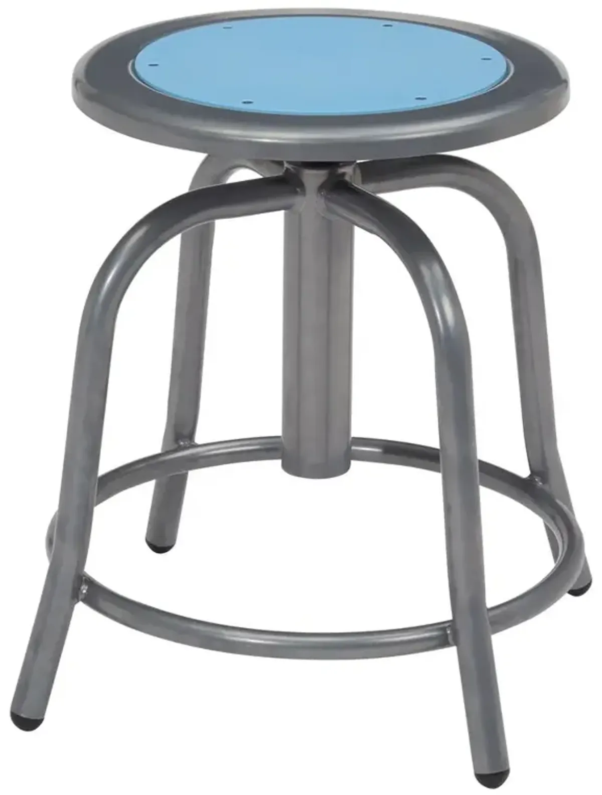 NPS® 18” - 24” Height Adjustable Swivel Stool, Blueberry Seat and Grey Frame