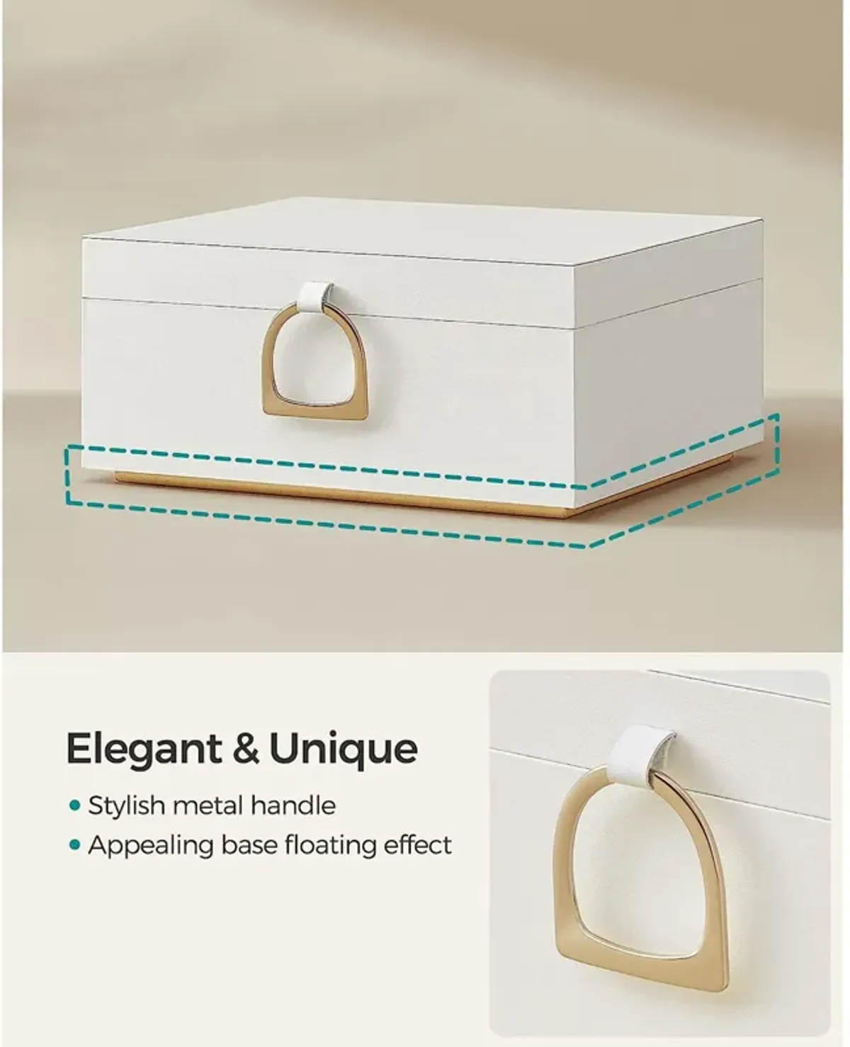 2-Layer Jewelry Box with Handle for Stylish and Portable Storage