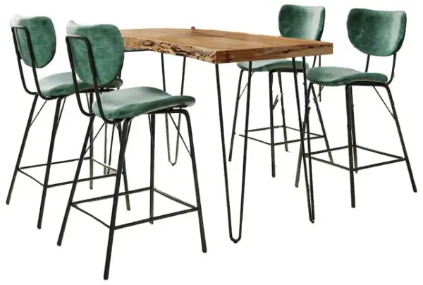 Jofran Nature's Edge Solid Acacia Five Piece Counter Height Dining Set