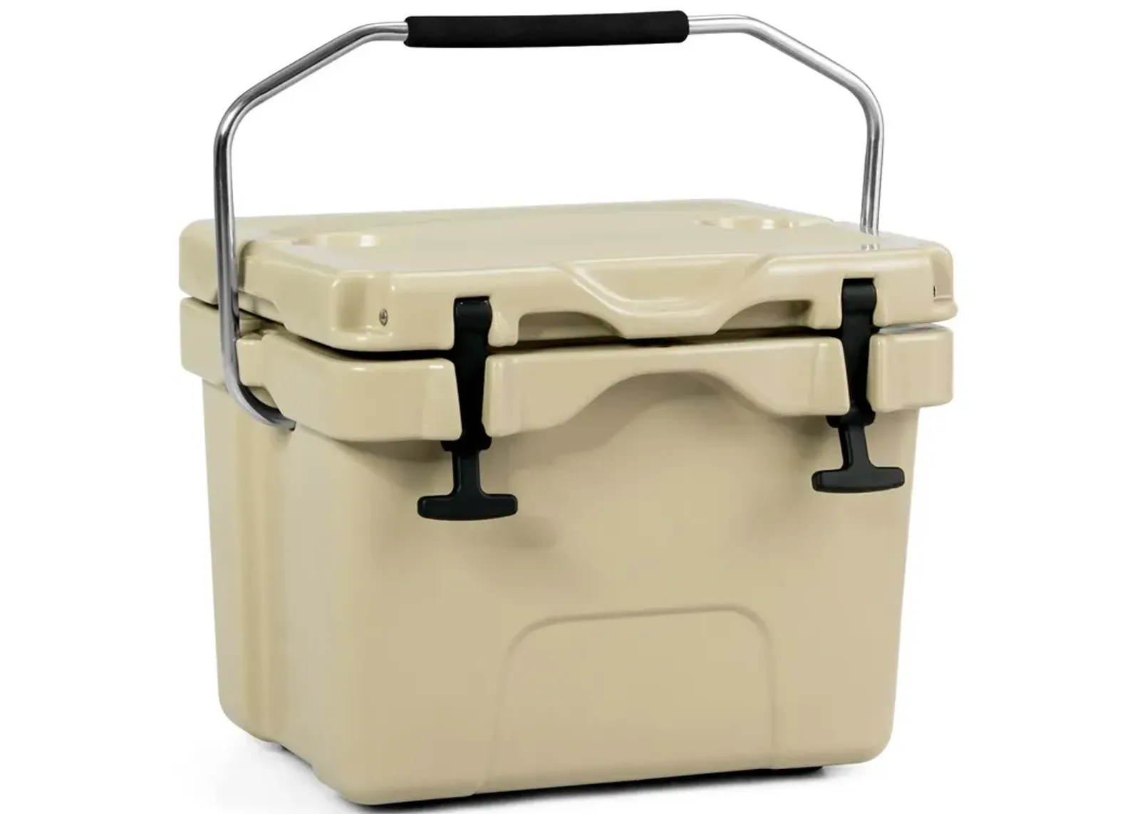 16 Quart 24-Can Capacity Portable Insulated Ice Cooler with 2 Cup Holders