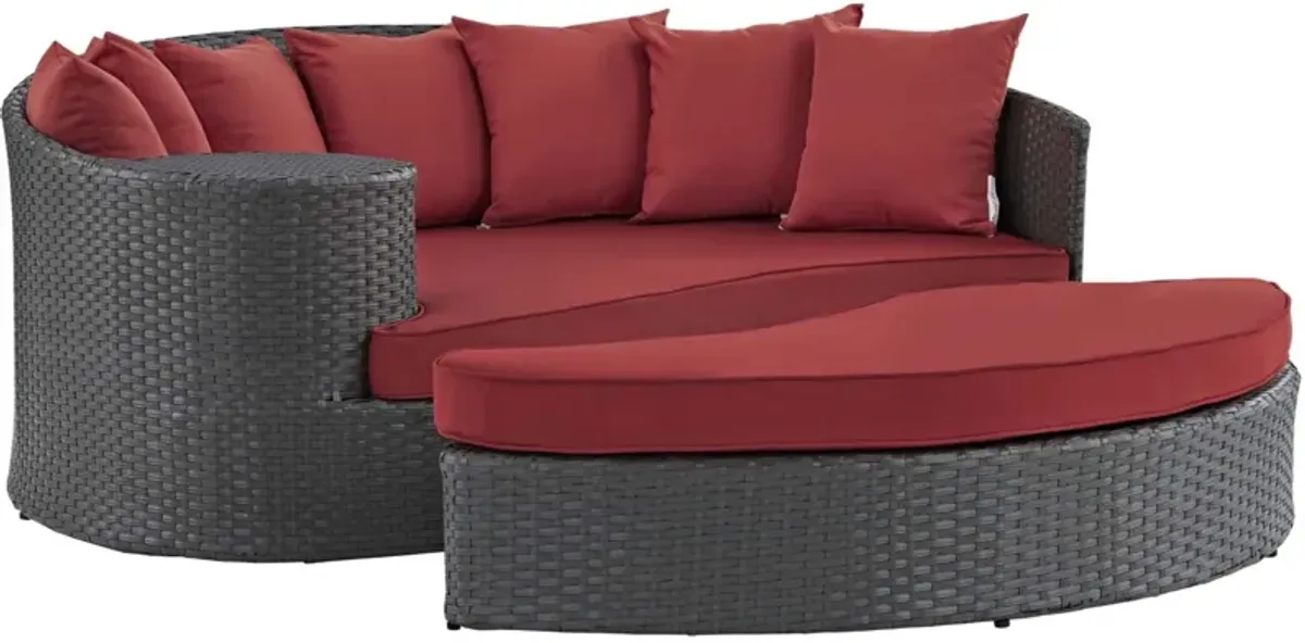 Sojourn Outdoor Patio Furniture Collection - Sectional Sofa Daybed with Sunbrella Cushions, Synthetic Rattan Weave, UV Protection, and Aluminum Frame