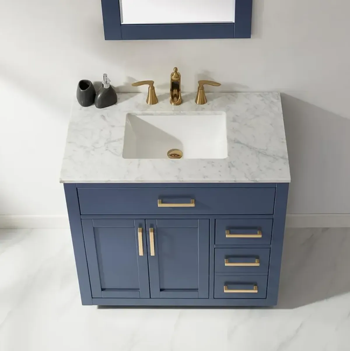 Altair 36 Single Bathroom Vanity Set in Royal Blue with Mirror