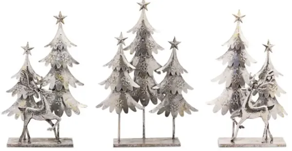 Set of 3 Trees and Deer for Elegant Seasonal Decorations