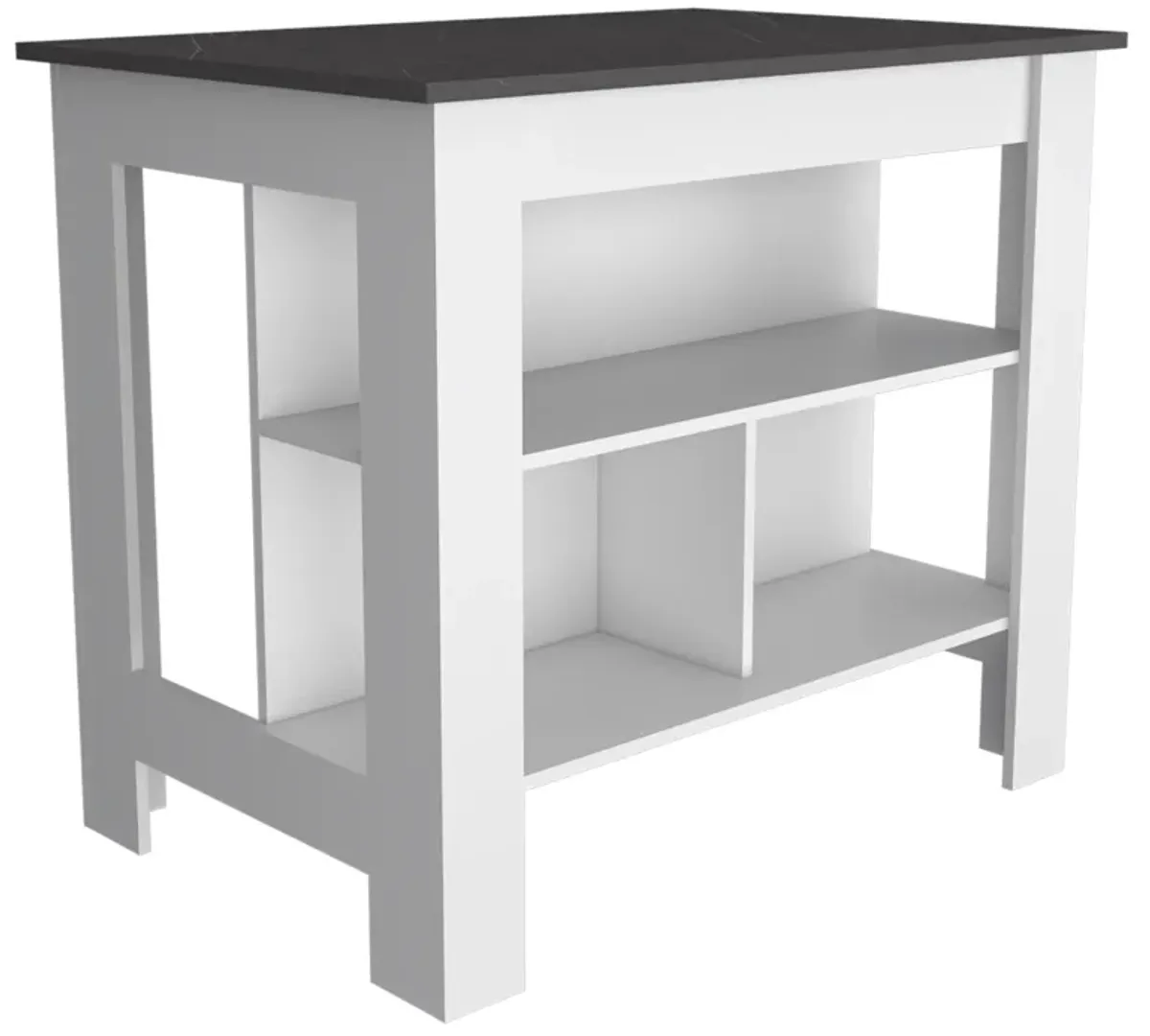 Kitchen Island Dozza, Kitchen, White / Onyx