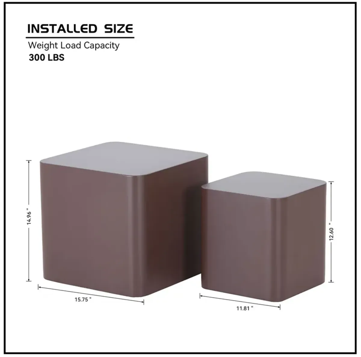 MDF Nesting Table Set Of 2 Chocolate Brown