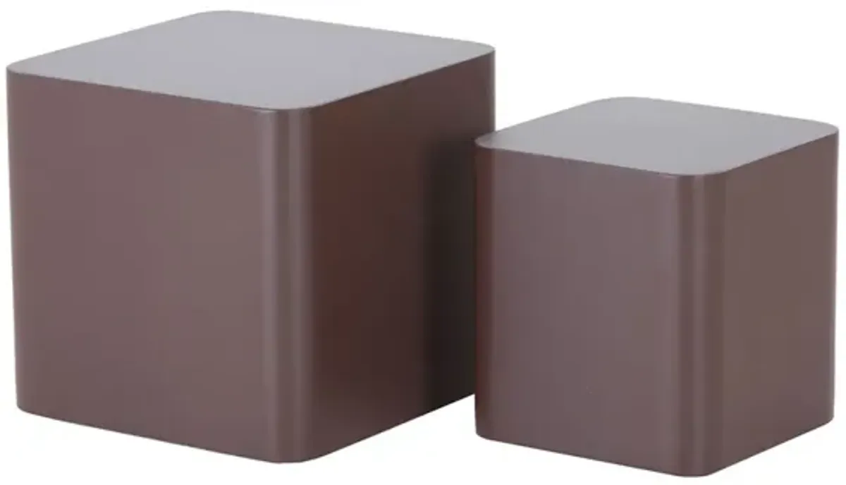 MDF Nesting Table Set Of 2 Chocolate Brown