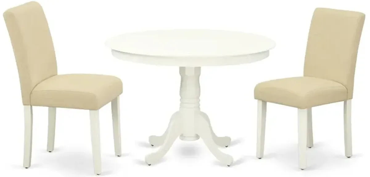 Dining Room Set Linen White, HLAB3-LWH-02