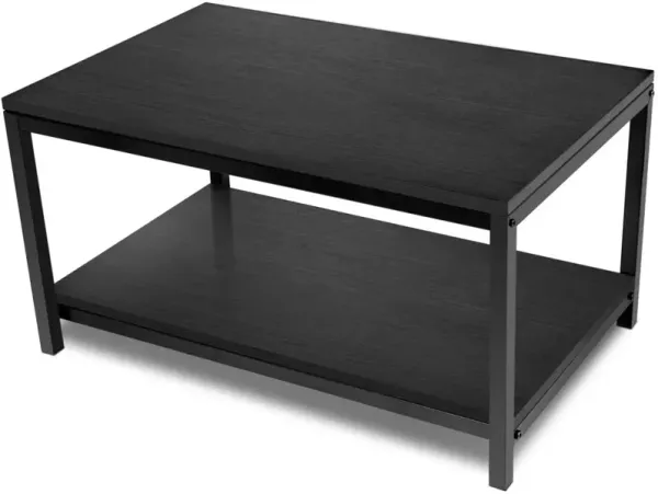 Storage Shelf For Living Room And Office, Easy Assembly, Black (Home Coffee Table), 31x20x16 Inch