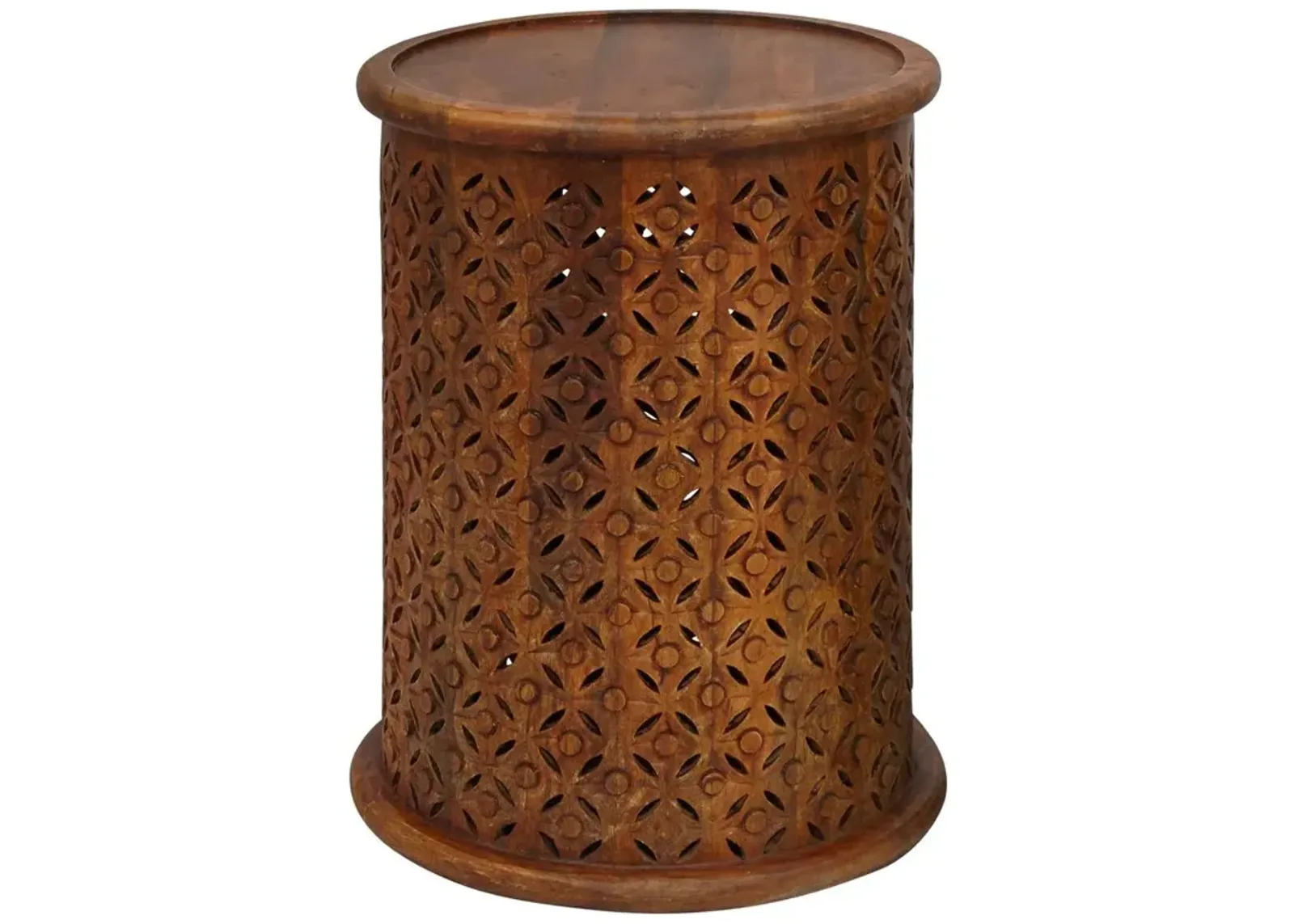 Jofran Distressed Hardwood Global Drum End Table