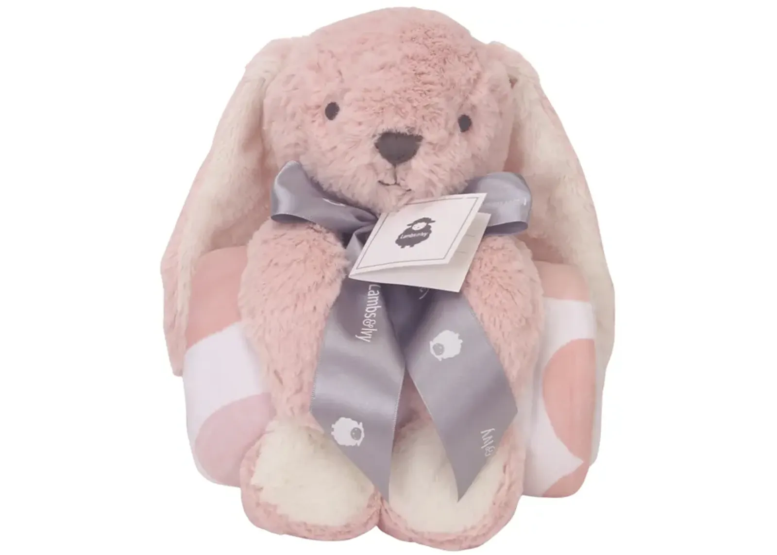 Bedtime Originals Pink Plush Bunny & Hearts Baby Blanket Gift Set