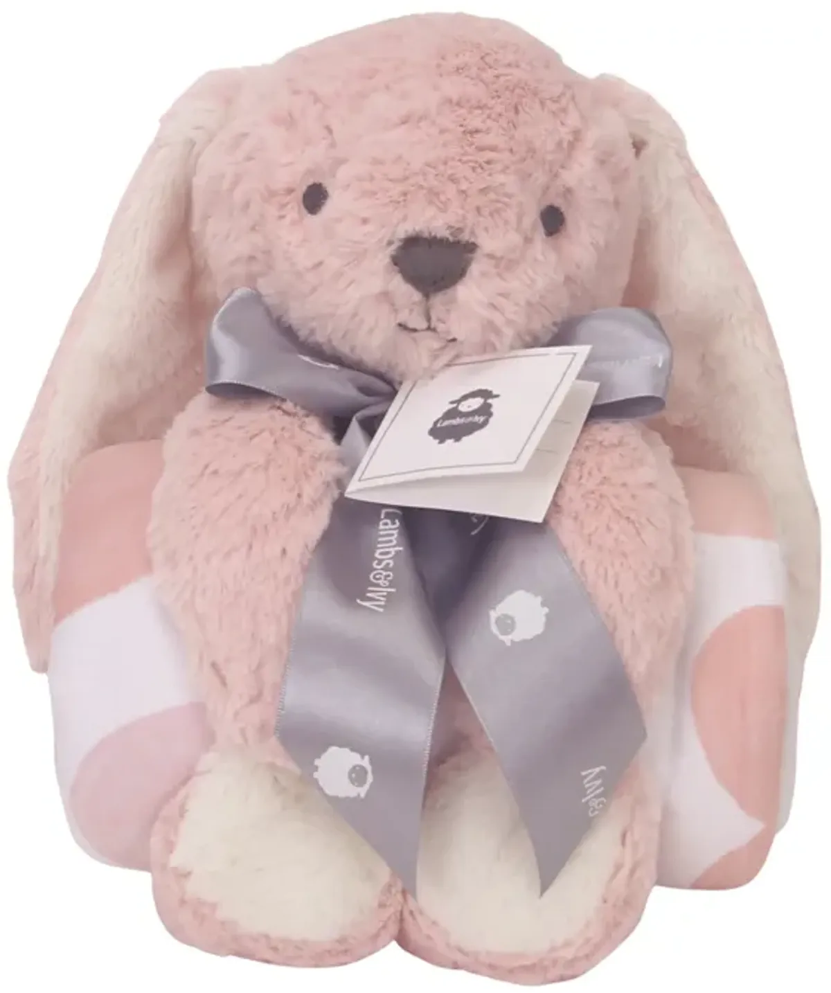 Bedtime Originals Pink Plush Bunny & Hearts Baby Blanket Gift Set