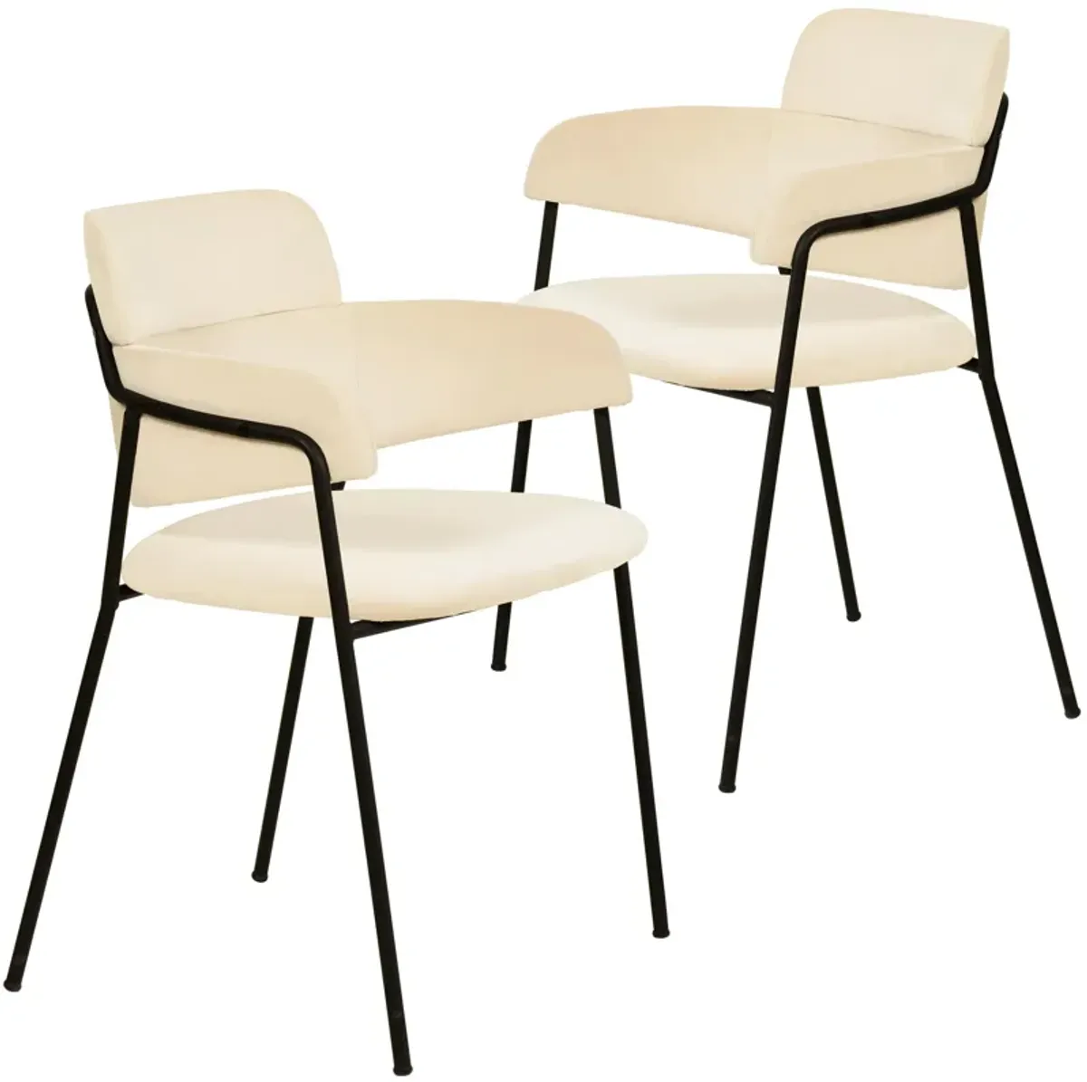 LeisureMod Axis Collection Modern Dining Chair in Black - Set of 2