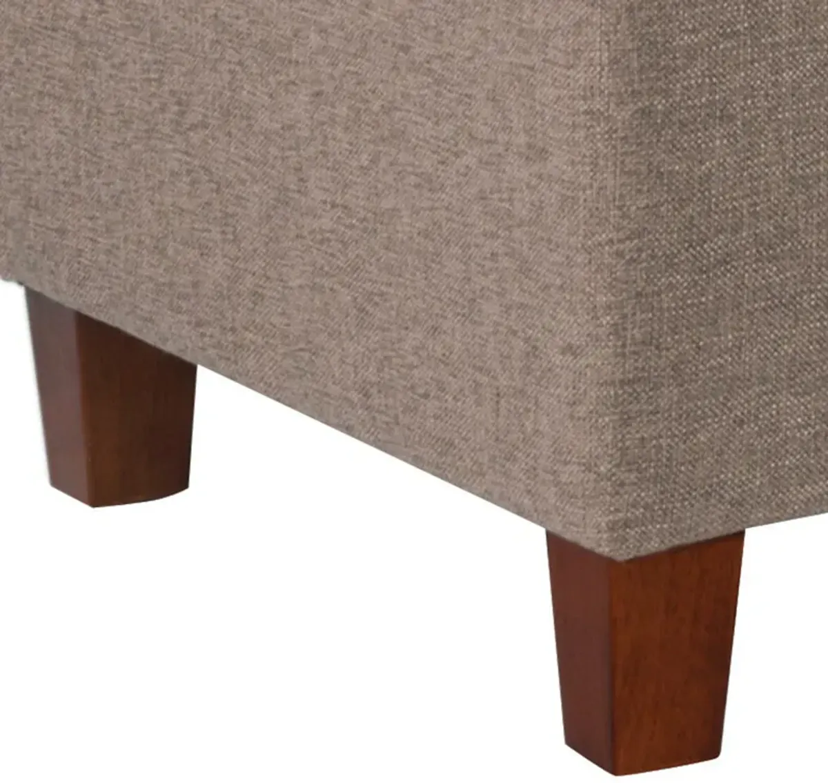 Textured Fabric Upholstered Tufted Wooden Bench With Hinged Storage, Brown - Benzara