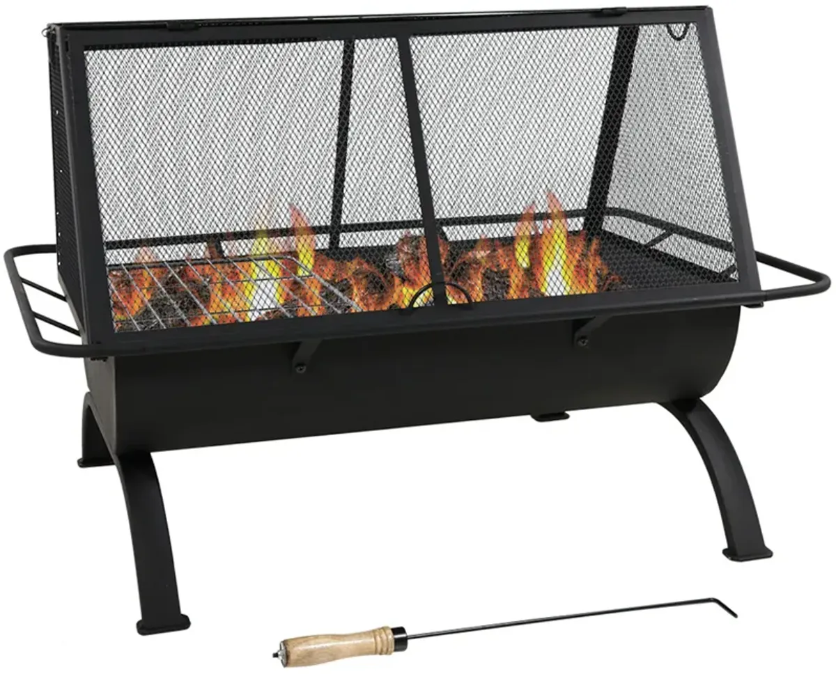 Sunnydaze 36 in Northland Grill Outdoor Fire Pit with Spark Screen