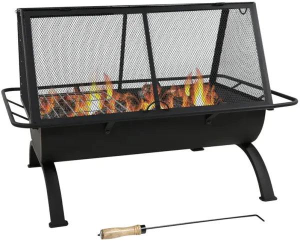 Sunnydaze 36 in Northland Grill Outdoor Fire Pit with Spark Screen