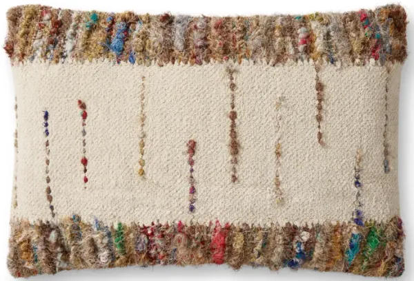 PLL0073 Ivory/Multi 16"x26" Down Pillow