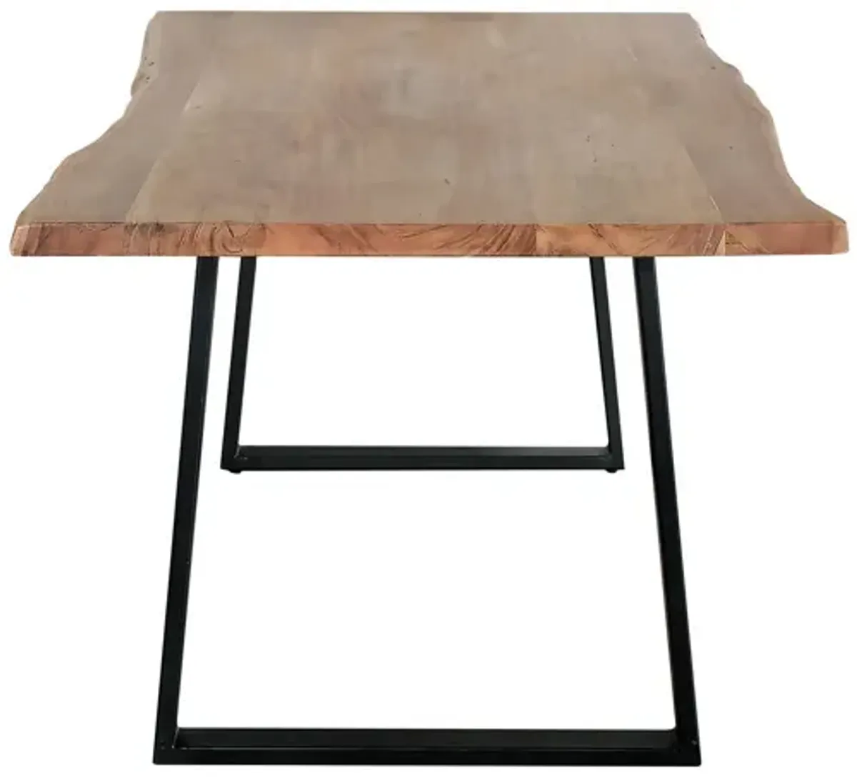 45 Inch Rustic Coffee Table, Wood Tabletop, Iron Legs, Eco Friendly, Brown-Benzara