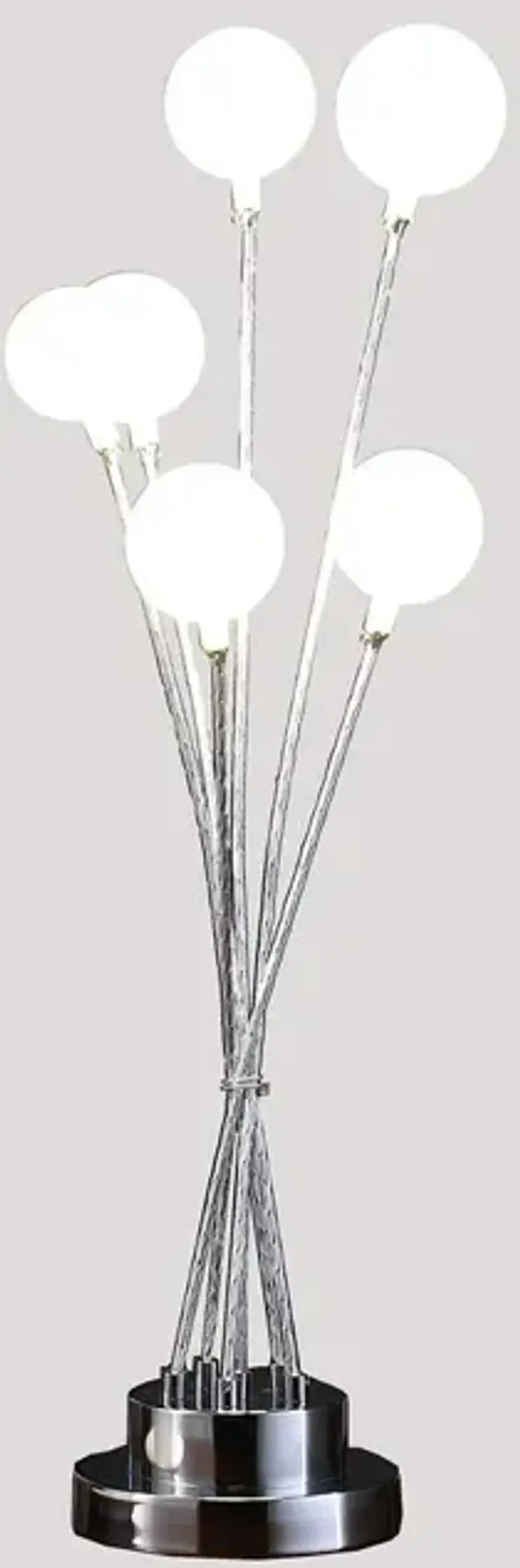 Streamdale Silver Chrome Table Lamp with 6-Light Globe