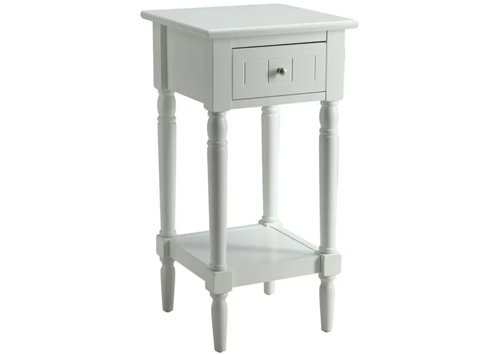 Convenience Concepts French Country Khloe 1 Drawer Accent Table with Shelf, White