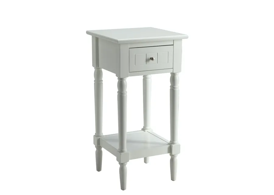 Convenience Concepts French Country Khloe 1 Drawer Accent Table with Shelf, White