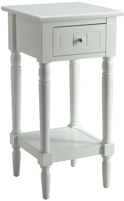 Convenience Concepts French Country Khloe 1 Drawer Accent Table with Shelf, White