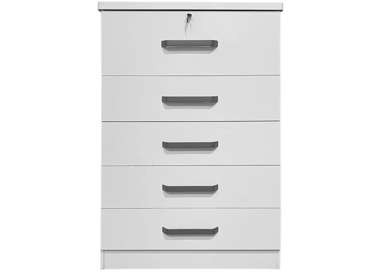 Better Home Products Xia 5 Drawer Chest of Drawers in White