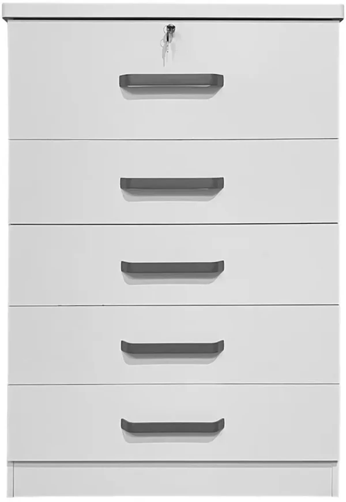 Better Home Products Xia 5 Drawer Chest of Drawers in White