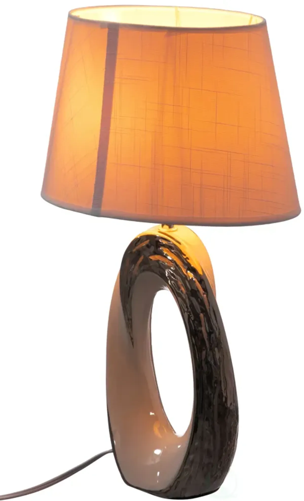 Table Lamp, 26 Inch Decorative Metal Table Lamp with Gold Circular Stand and Black Cotton Lampshade, Unique Lamp for Home Decor Living Room or Bedroom