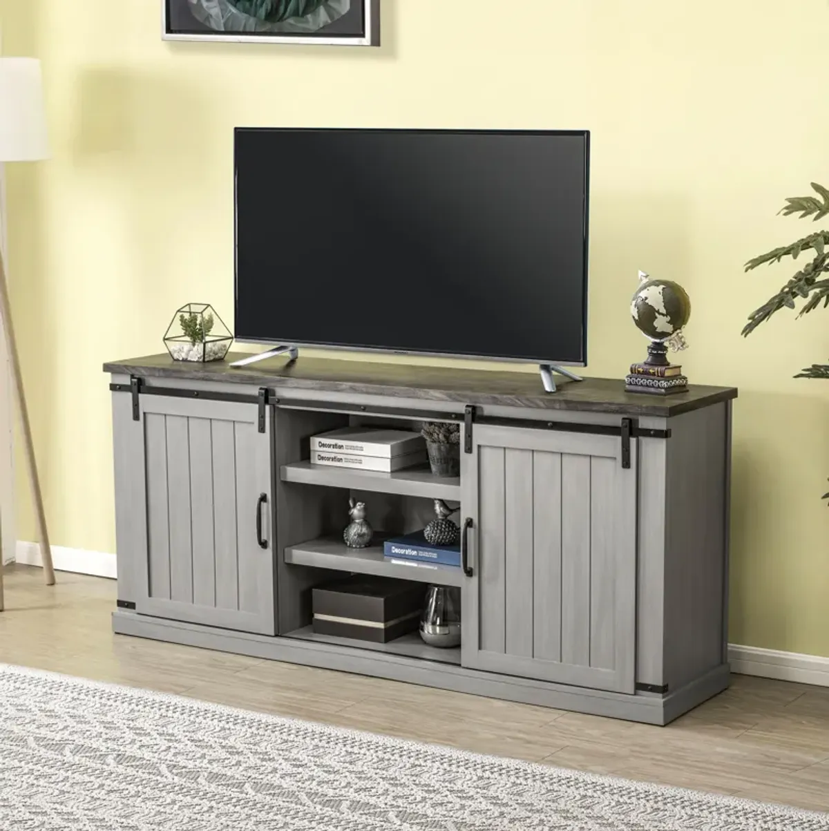 FESTIVO 68" Rustic Barn Door TV Stand for TVs up to 75"