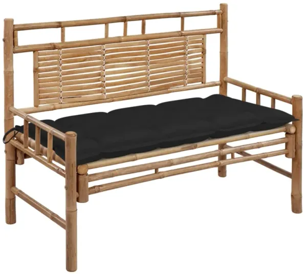 vidaXL Garden Bench with Cushion 47.2" Bamboo