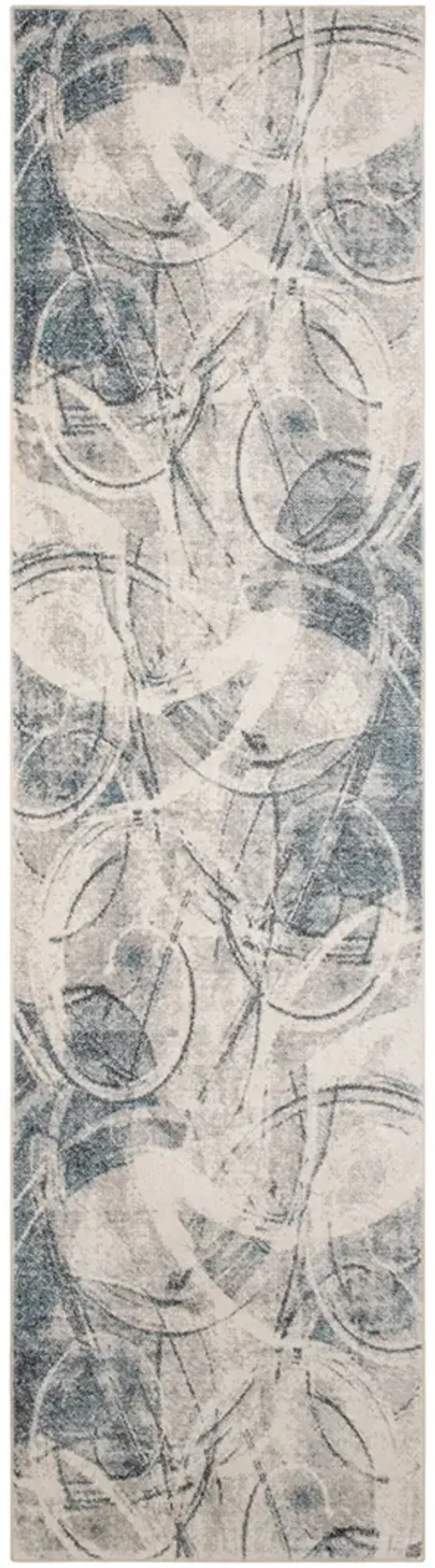 Astra Machine Washable ASW14 Silver/Blue 2' x 6' Rug