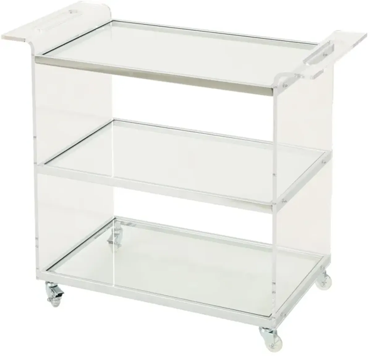 Elegant Acrylic Serving Cart with Tempered Glass Shelves