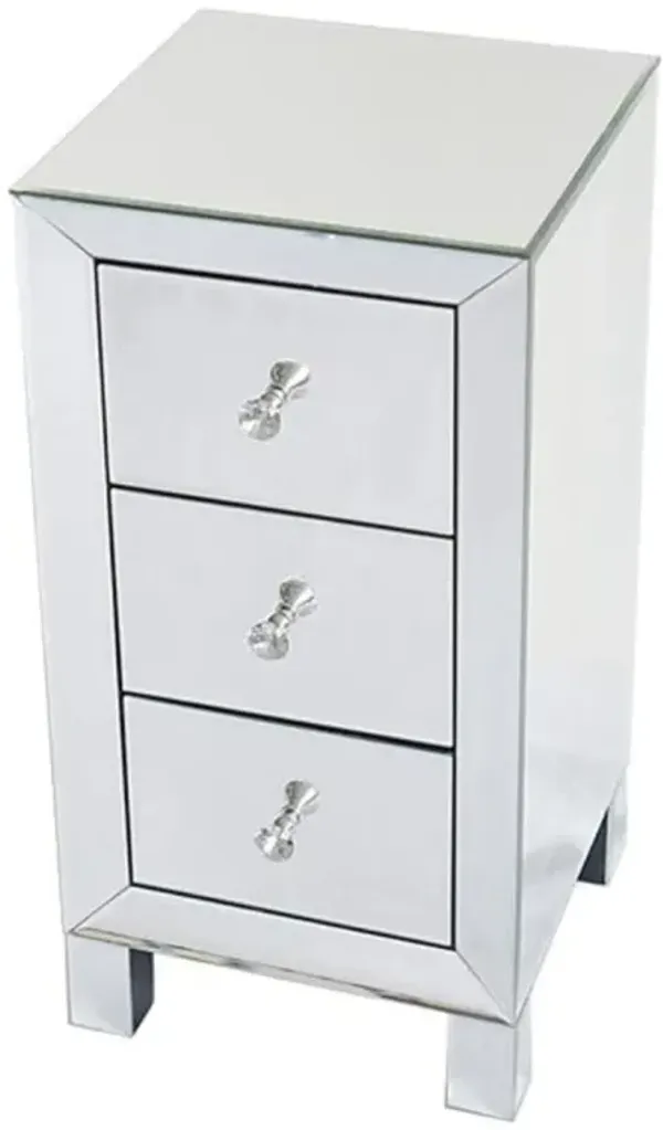 Mirrored Nightstand with 3 Drawers Sleek & Modern Design