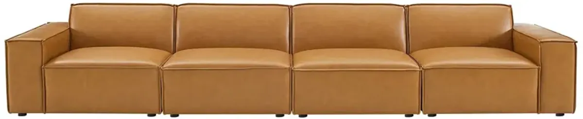 Restore Vegan Leather 4-Piece Sofa Brown EEI-4710-TAN